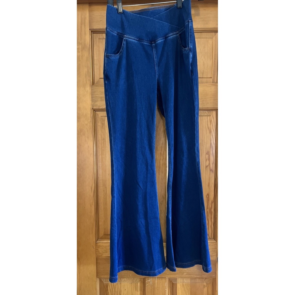 Halara Flex High Waisted Crossover Jeans Flare Medium Pull On